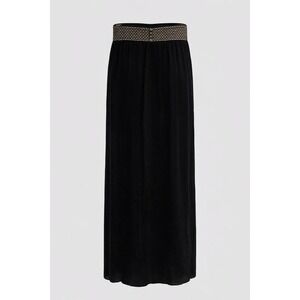 Vintage A.C. Sport Black Maxi Skirt 18W Gold Waist Boho USA Coastal Cowgirl